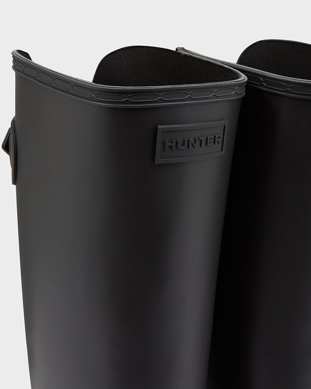Womens Tall Rain Boots - Hunter Refined Slim Fit Adjustable (23ZPQGMKX) - Black
